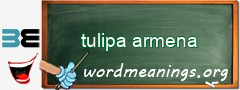 WordMeaning blackboard for tulipa armena